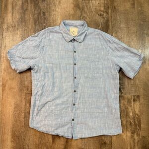 Amiani Men’s Light Blue Casual Button-Down Shirt (XXL)